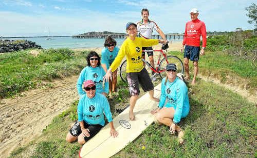 Luke Hartsuyker (at rear) with his supporters for the charity bike ride. Luke Hartsuyker (at rear) with his supporters for the charity bike ride.
